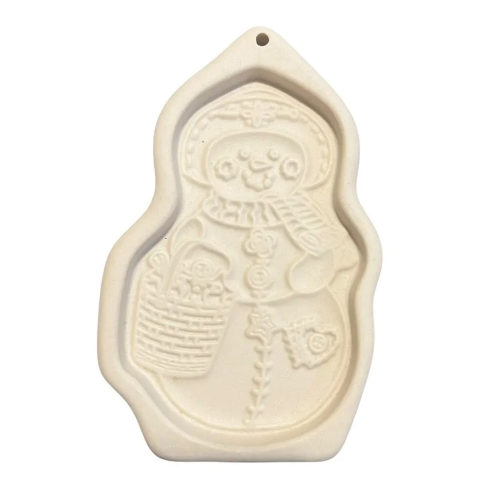 Vintage Longaberger Pottery Snow Friends Cookie Mold 1999 Christmas‎ Holiday